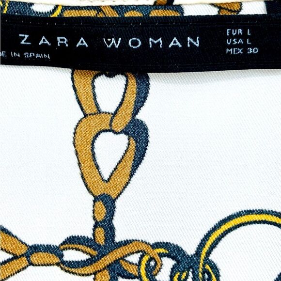 Zara Women’s Chain Print Tunic Shirt L Spain - Picture 10 of 10